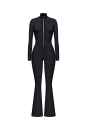 Flared Jumpsuit (Black, M)